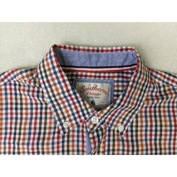 SOUTHERN VINTAGE EIGHTY-ONE - MEN'S PLAID LONG SLEEVE BUTTON-UP SHIRT - SIZE M - Picture 4 of 7